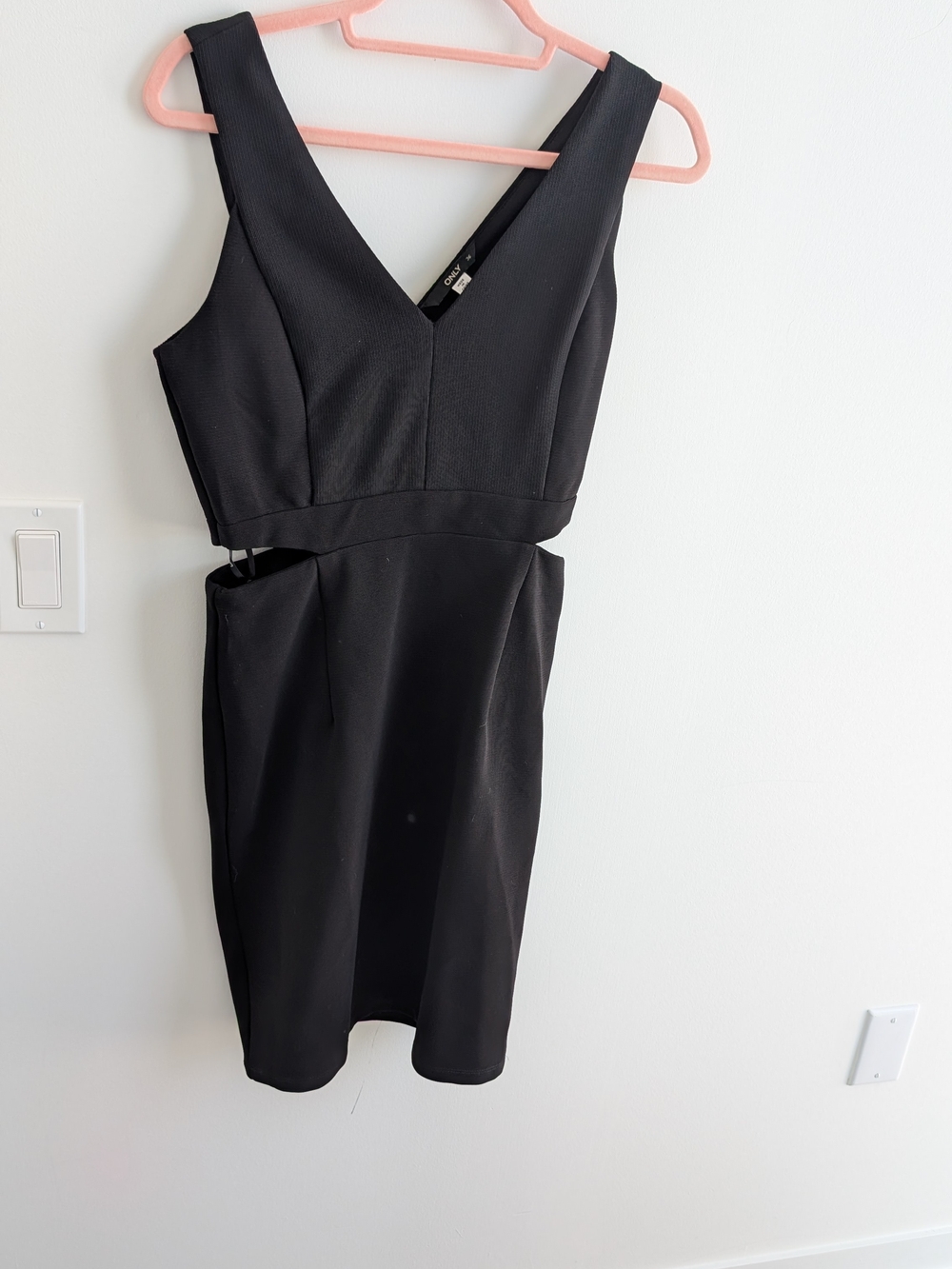 Only Black V-Neck Cutout Mini Dress